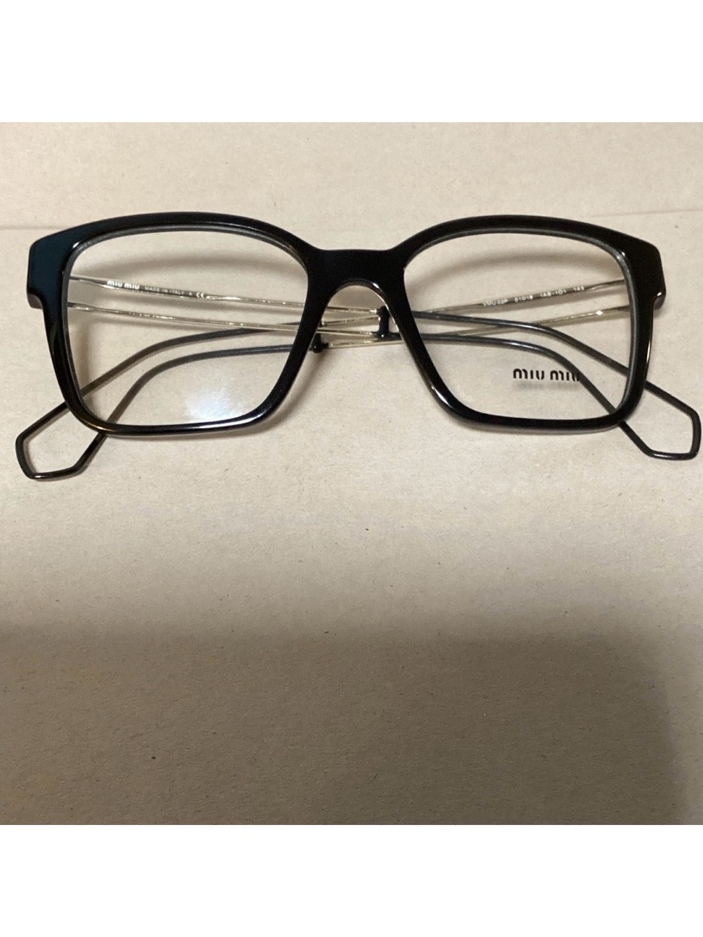 Miu Miu Black & Gold Eyeglass Frames Lightweight Authentic 5.5” W